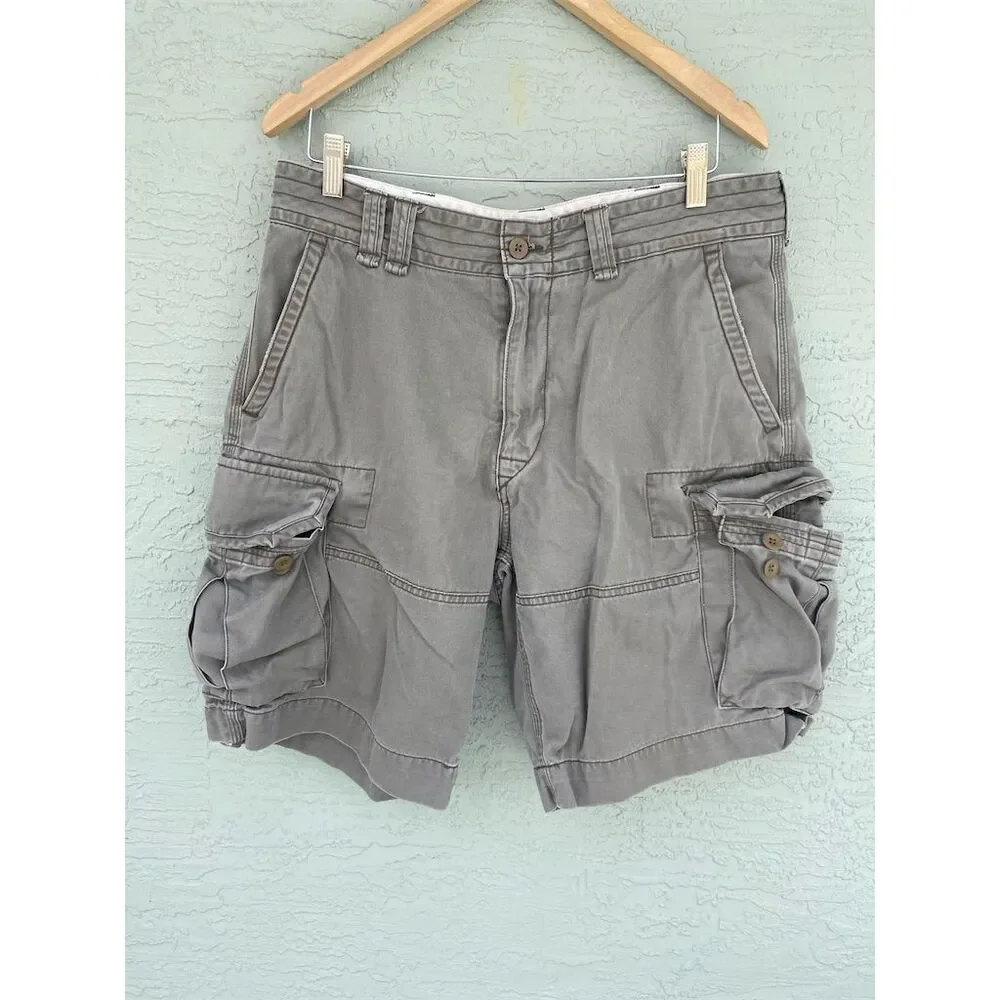 Polo Ralph Lauren Men's Cargo Shorts Gray Size 34 Standard Vintage Style